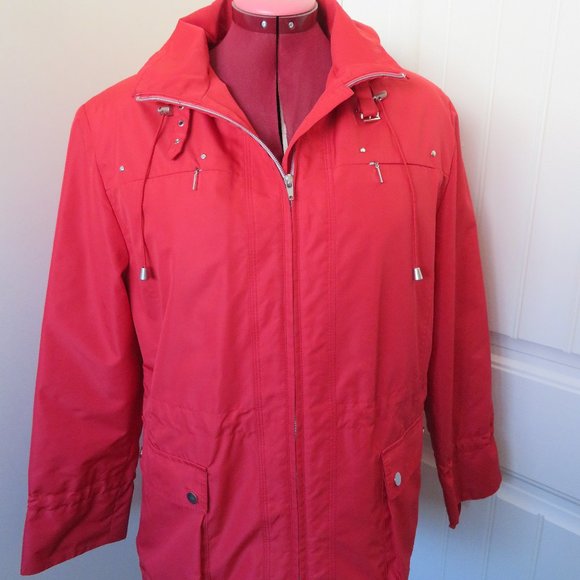 Misty Harbor RED Rain Jacket with Hood Lined Size 14 (K7) - Picture 2 of 9